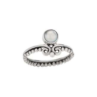 STERLING SILVER CROWN WITH PEARL RING SIZE 8