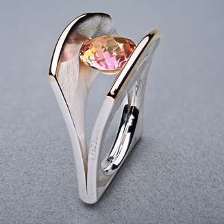 10mm Twilight Topaz Wedge Setting ring