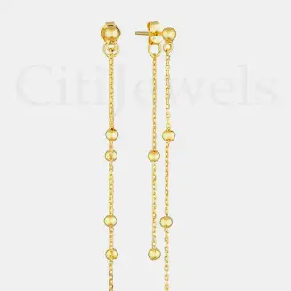 Delicate Round Bead Drop Earring