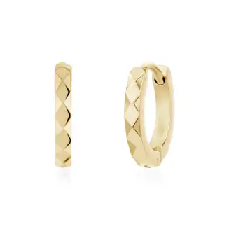 SLIM DIAMOND CUT HUGGIES EARRINGS