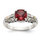garnet ss and gold ring