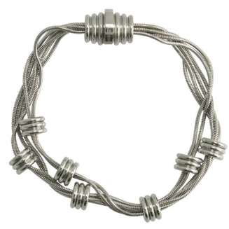MULTI STRAND SNAKE CHAIN BRACELET WITH MAGNETIC CLASP